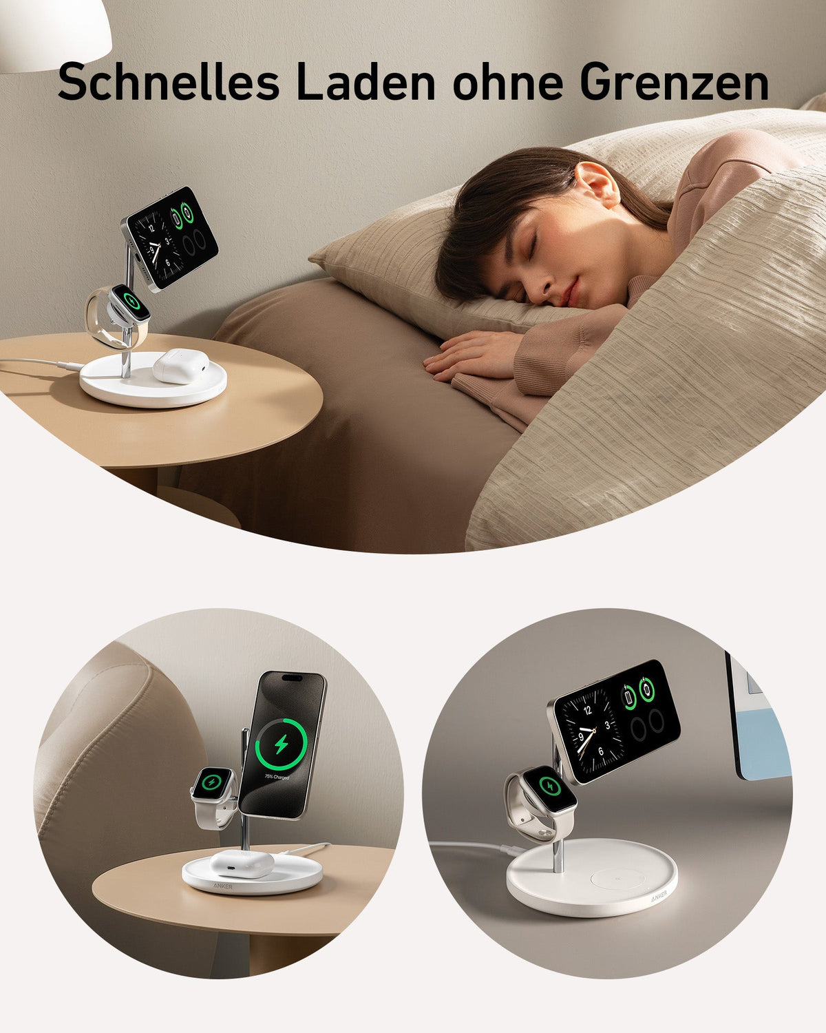 ANKERXI MagGo wireless Charging Station (3-in-1 Stand) white