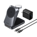 ANKERXI Prime Wireless Charging Station (3-in-1, MagGo, AirCool, Foldable) - Phantom Gray