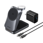 ANKERXI Prime Wireless Charging Station (3-in-1, MagGo, AirCool, Foldable) - Phantom Gray