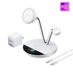 ANKERXI Prime Wireless Charging Station (3-in-1, MagGo, AirCool, dock Stand) - Shell White