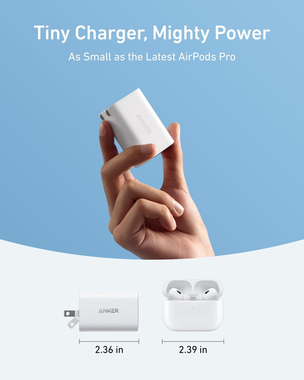 ANKERXI Nano Charger (100W) with USB-C Cable Shell White