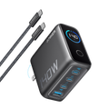 ANKERXI Laptop Charger (140W, 4-Port, PD 3.1) with USB-C Cable - Dark Gray