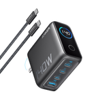 ANKERXI Laptop Charger (140W, 4-Port, PD 3.1) with USB-C Cable - Dark Gray