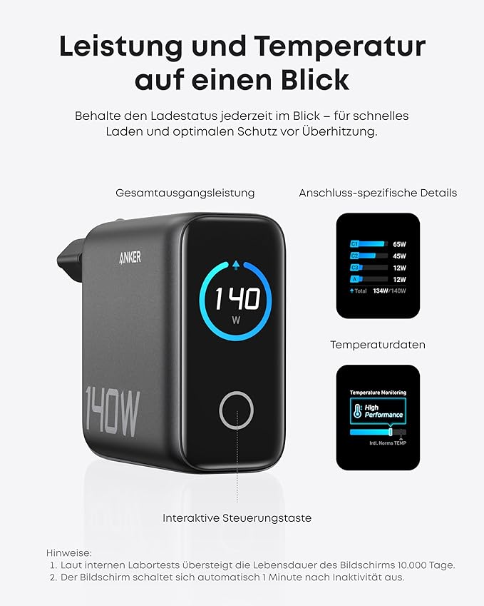 ANKERXI Charger (140W, 4-Port, PD 3.1) with USB-C cable + ANKERXI Nano Power Bank (10K, 45W, Built-in Retractable USB-C cable)
