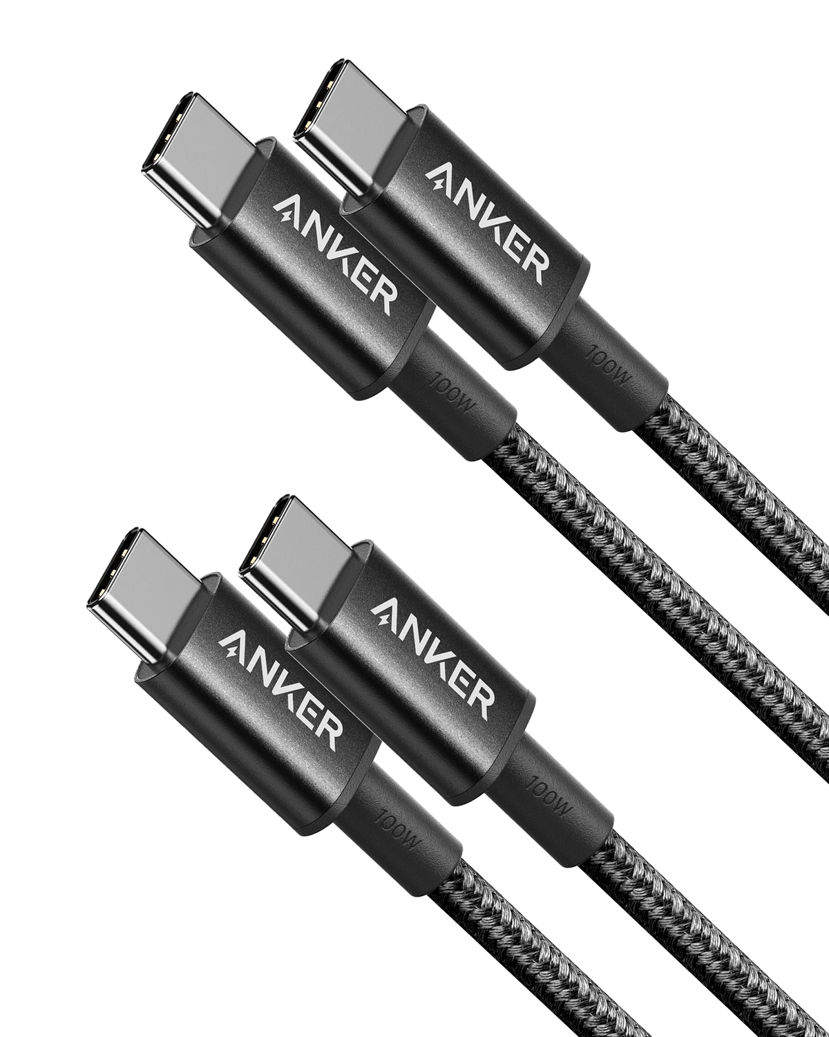ANKERXI 333 USB-C to USB-C Cable (3.3ft Nylon, 2-Pack) - Default Title