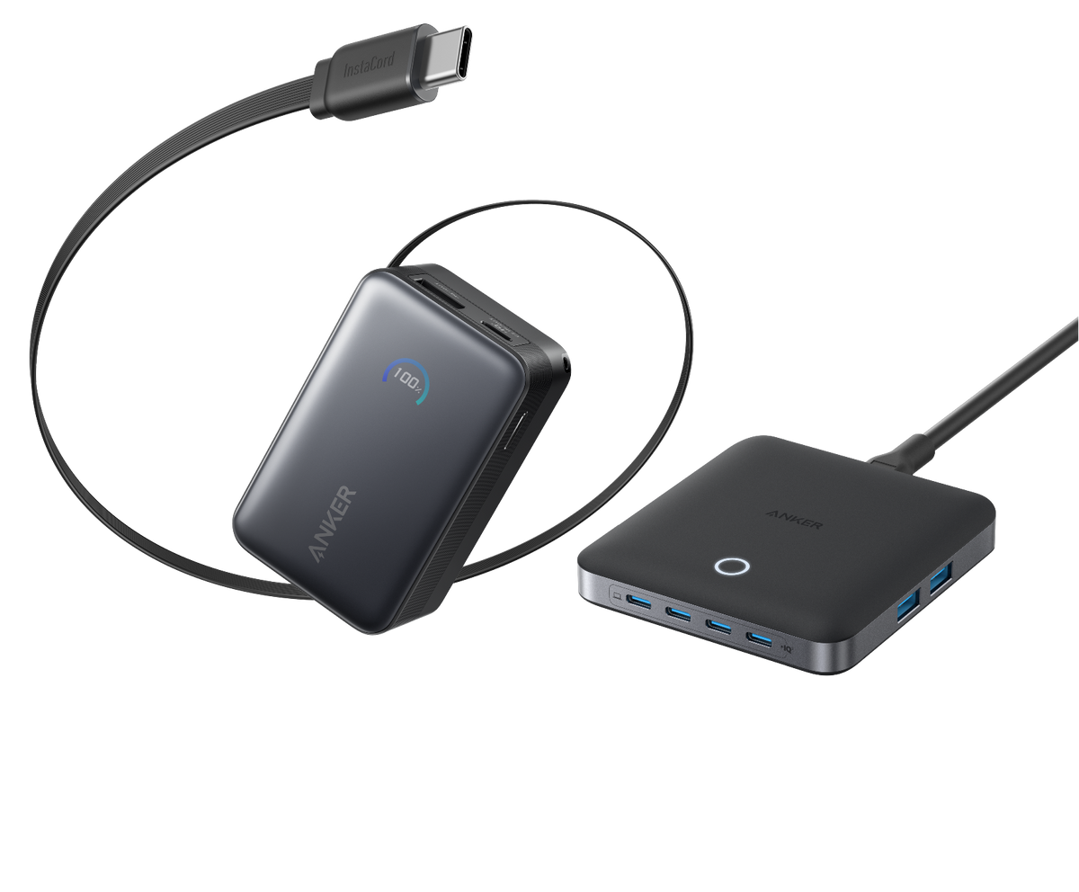 ANKERXI Nano Power Bank (10K, 45W, Built-in Retractable USB-C cable) + ANKERXI Nano Charger (130W, 6 Ports) - Default Title