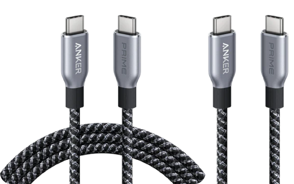 ANKERXI Prime USB-C on USB-C cable (240W, Upcycled-Braided Design, 1.8m)+ANKERXI Prime USB-C on USB-C cable (240W, Upcycled-Braided Design, 0.9m) black
