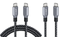 ANKERXI Prime USB-C on USB-C cable (240W, Upcycled-Braided Design, 1.8m)+ANKERXI Prime USB-C on USB-C cable (240W, Upcycled-Braided Design, 0.9m) black - Default Title