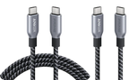 ANKERXI Prime USB-C on USB-C cable (240W, Upcycled-Braided Design, 1.8m)+ANKERXI Prime USB-C on USB-C cable (240W, Upcycled-Braided Design, 0.9m) black - Default Title
