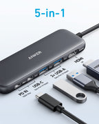 ANKERXI 332 USB-C Hub (5-in-1) Black