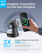 ANKERXI MagGo Wireless Charging Station (3-in-1, dock Stand) Black