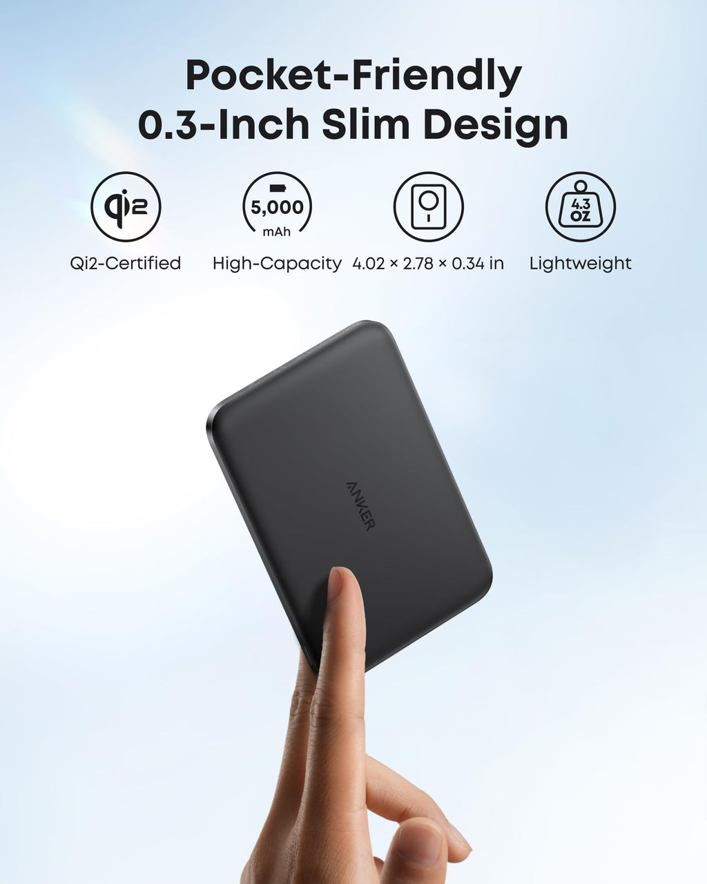 ANKERXI Nano Power Bank (5K, MagGo, Slim) Teal Oasis