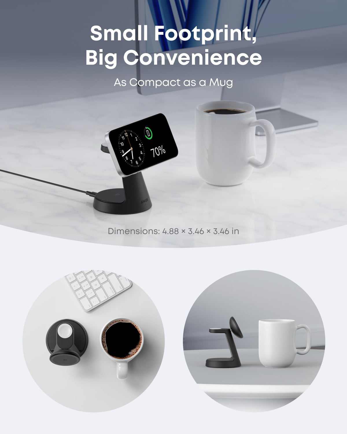 ANKERXI MagGo Wireless Charging Station (3-in-1, dock Stand) Black