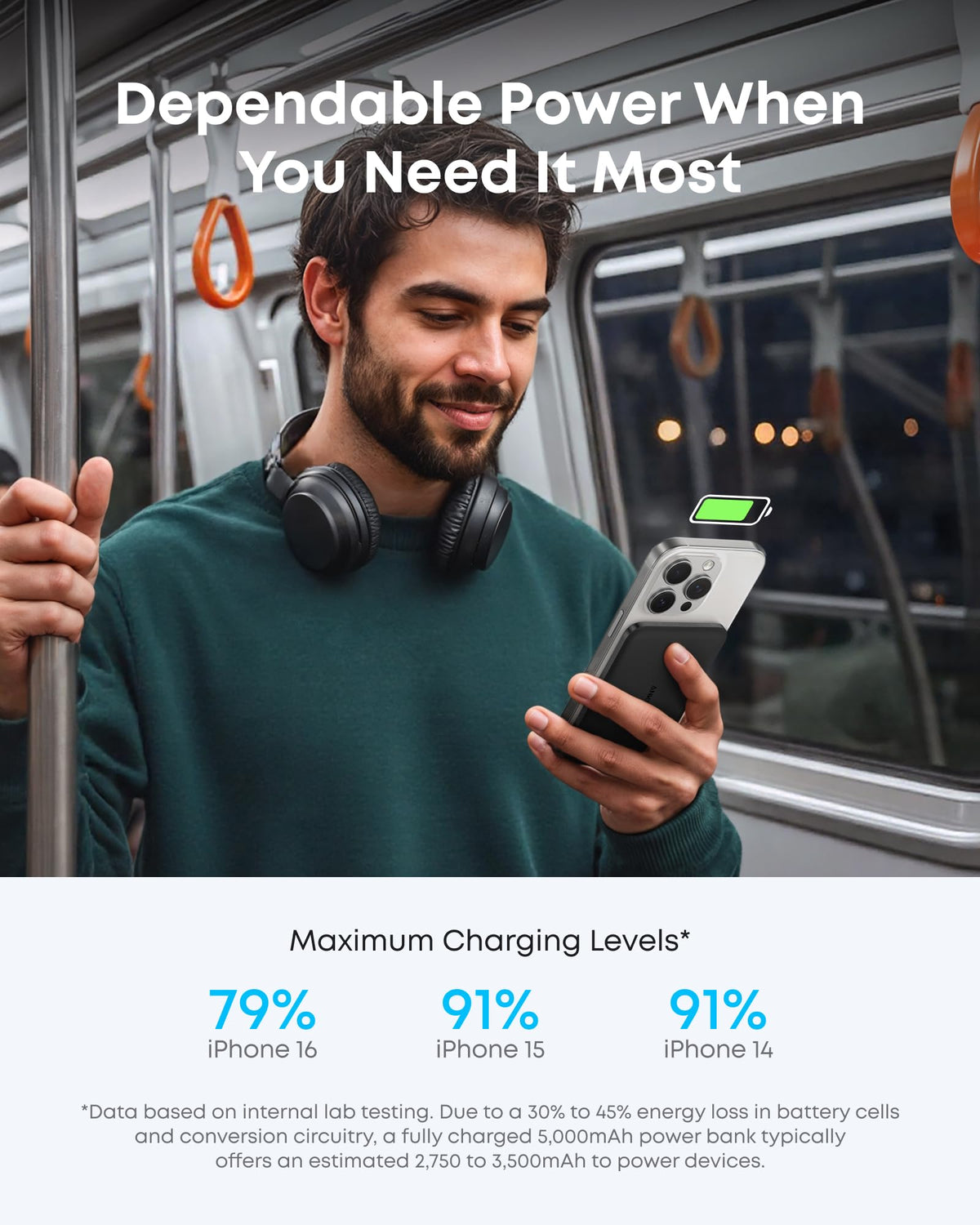 ANKERXI Nano Power Bank (5K, MagGo, Slim) Teal Oasis