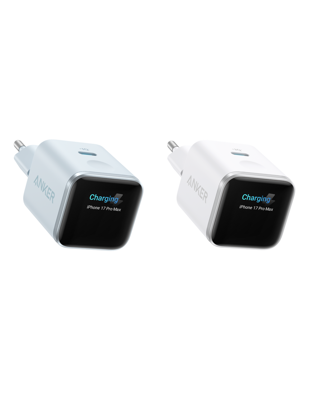 ANKERXI Nano 45W Smart Display-Charger (2-pack) White + Blue | 1-Pack Each