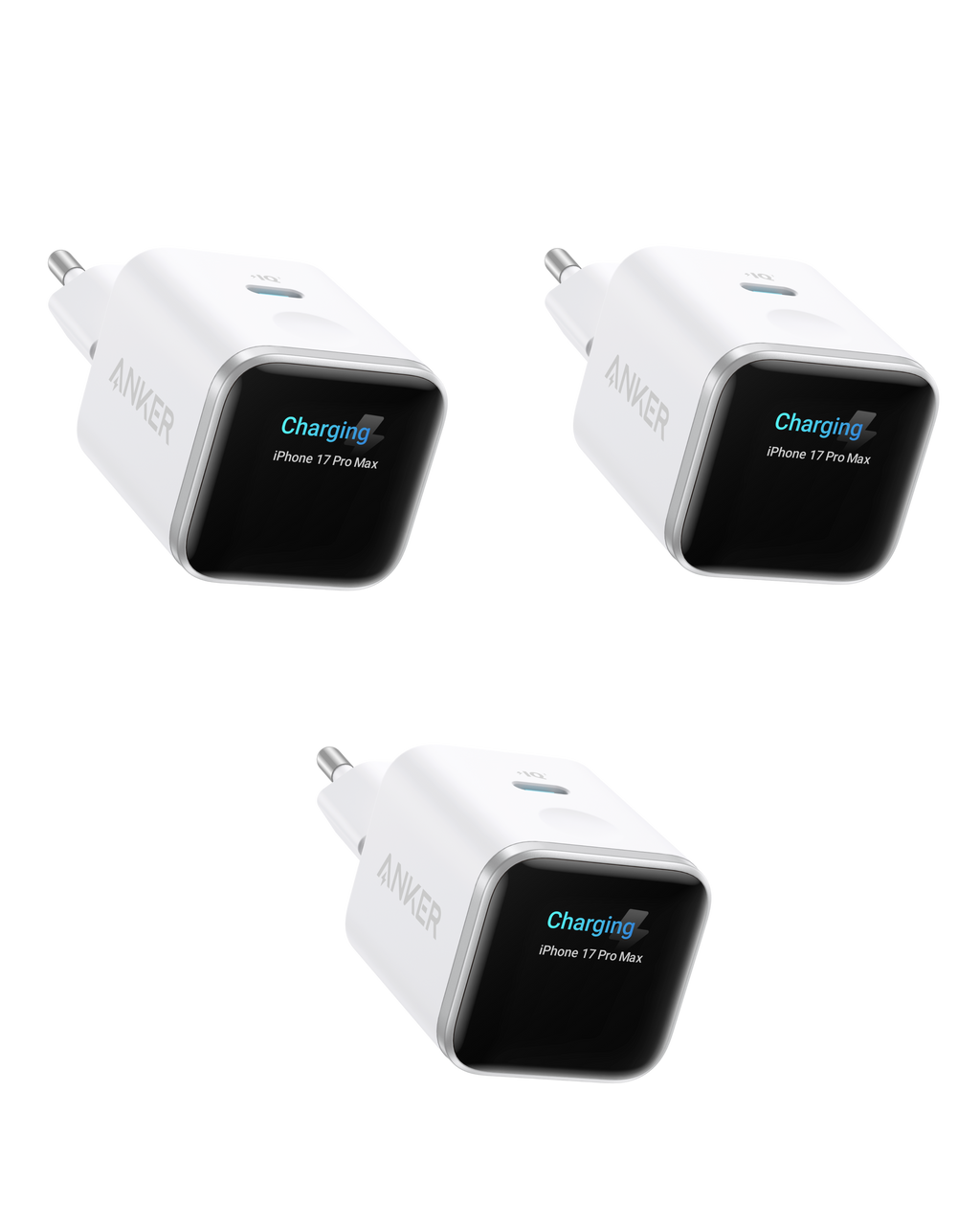 ANKERXI Nano 45W Smart Display-Charger (3-pack) Aurora White | 3-Pack - Default Title