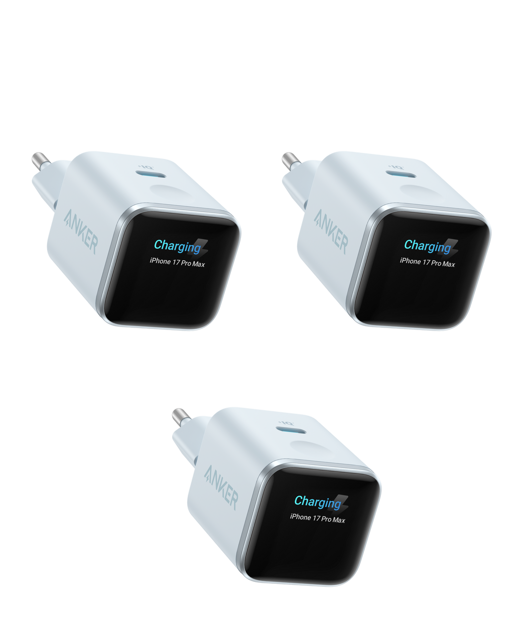 ANKERXI Nano 45W Smart Display-Charger (3-pack) Misty Blue | 3-Pack - Default Title