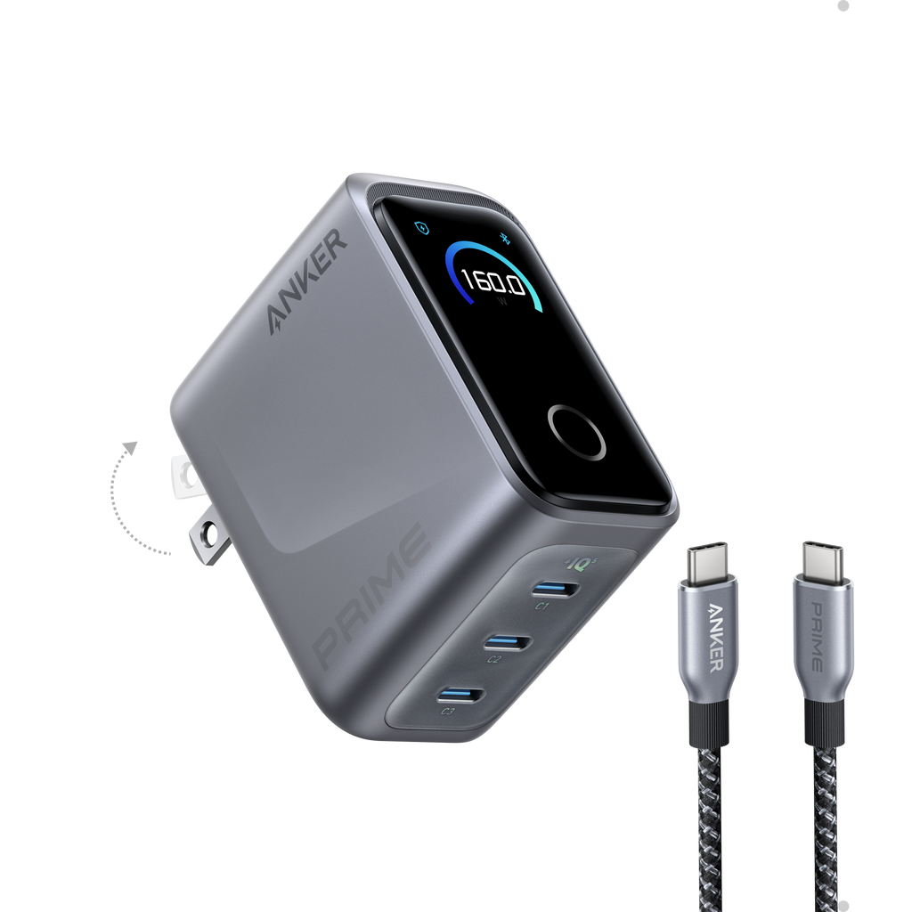Workspace Power set | ANKERXI Prime Charger (160W, 3 Ports) with USB-C Cable - Default Title