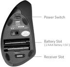 ANKERXI 2.4G Wireless Vertical Ergonomic Optical Mouse Black