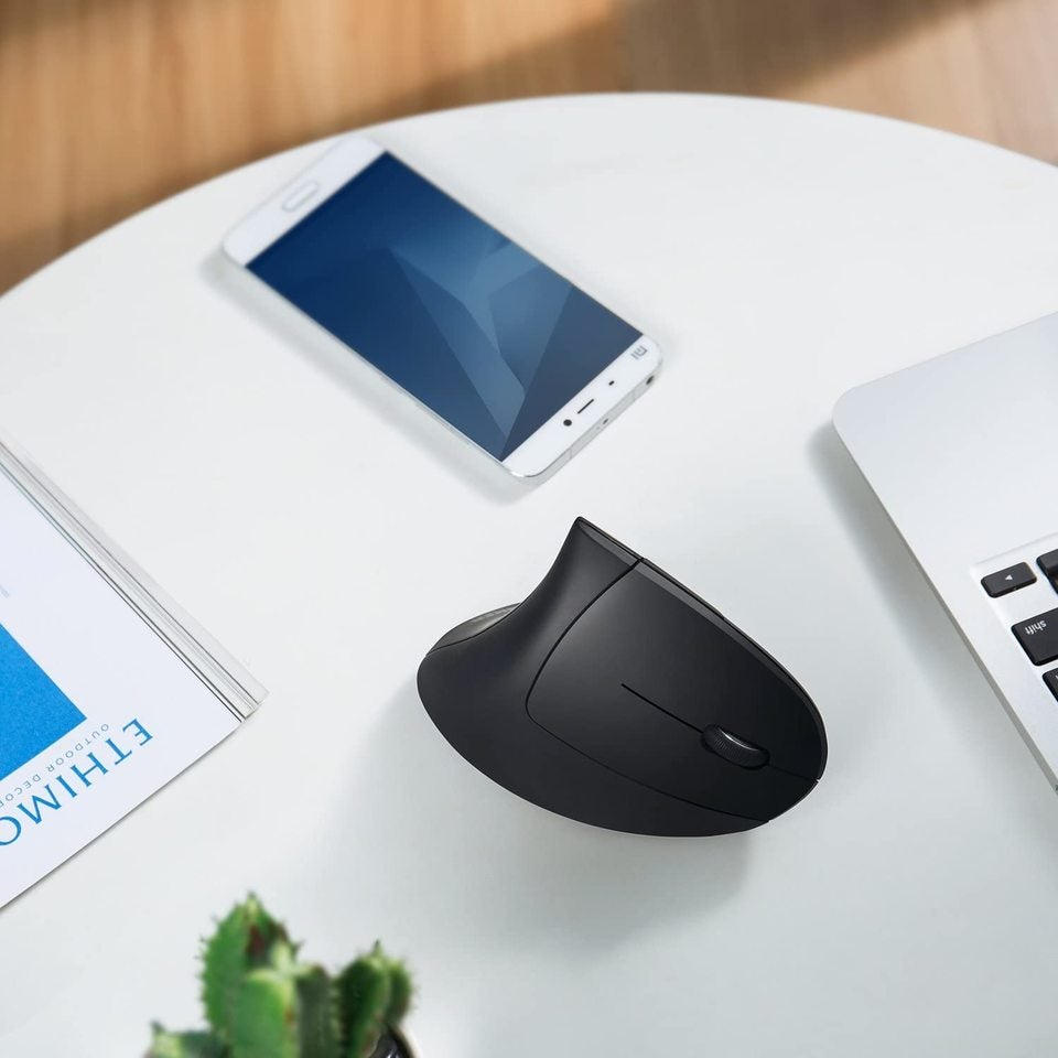 ANKERXI 2.4G Wireless Vertical Ergonomic Optical Mouse Black