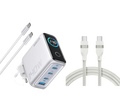 ANKERXI LaptopCharger (140W, 4-portars, PD 3.1) with USB-C-cable + ANKERXI USB-C to USB-C-cable (240W, recycled braided) - Default Title