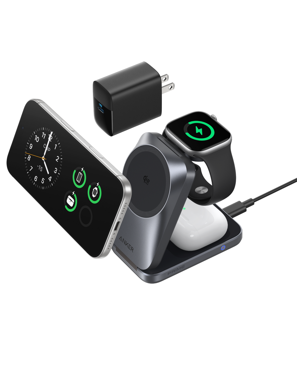 ANKERXI Prime Wireless Charging Station (3-in-1, MagGo, AirCool, Foldable)