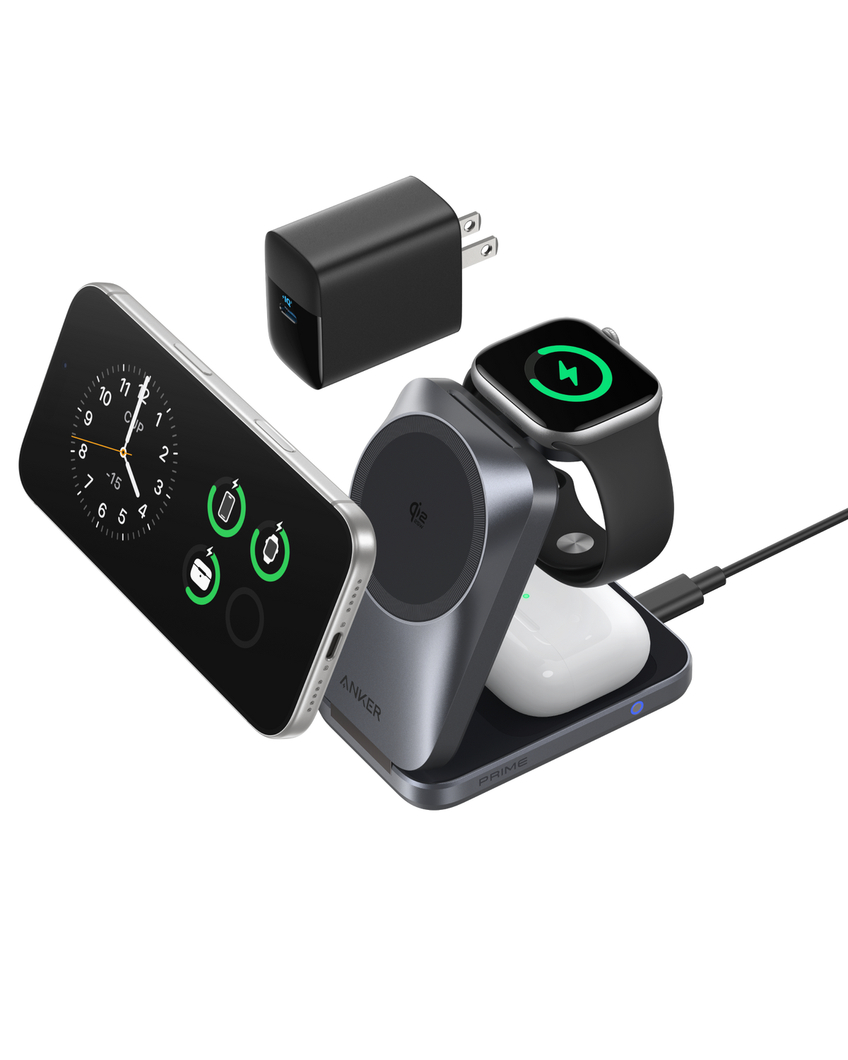 ANKERXI Prime Wireless Charging Station (3-in-1, MagGo, AirCool, Foldable)