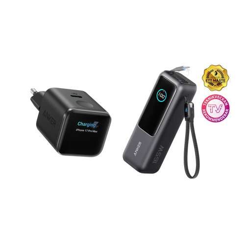 (black) ANKERXI Nano 45W Smart Display-Charger + (black) ANKERXI Laptop Power Bank (25K, 165W, built-in and utdragbara cables) - Default Title