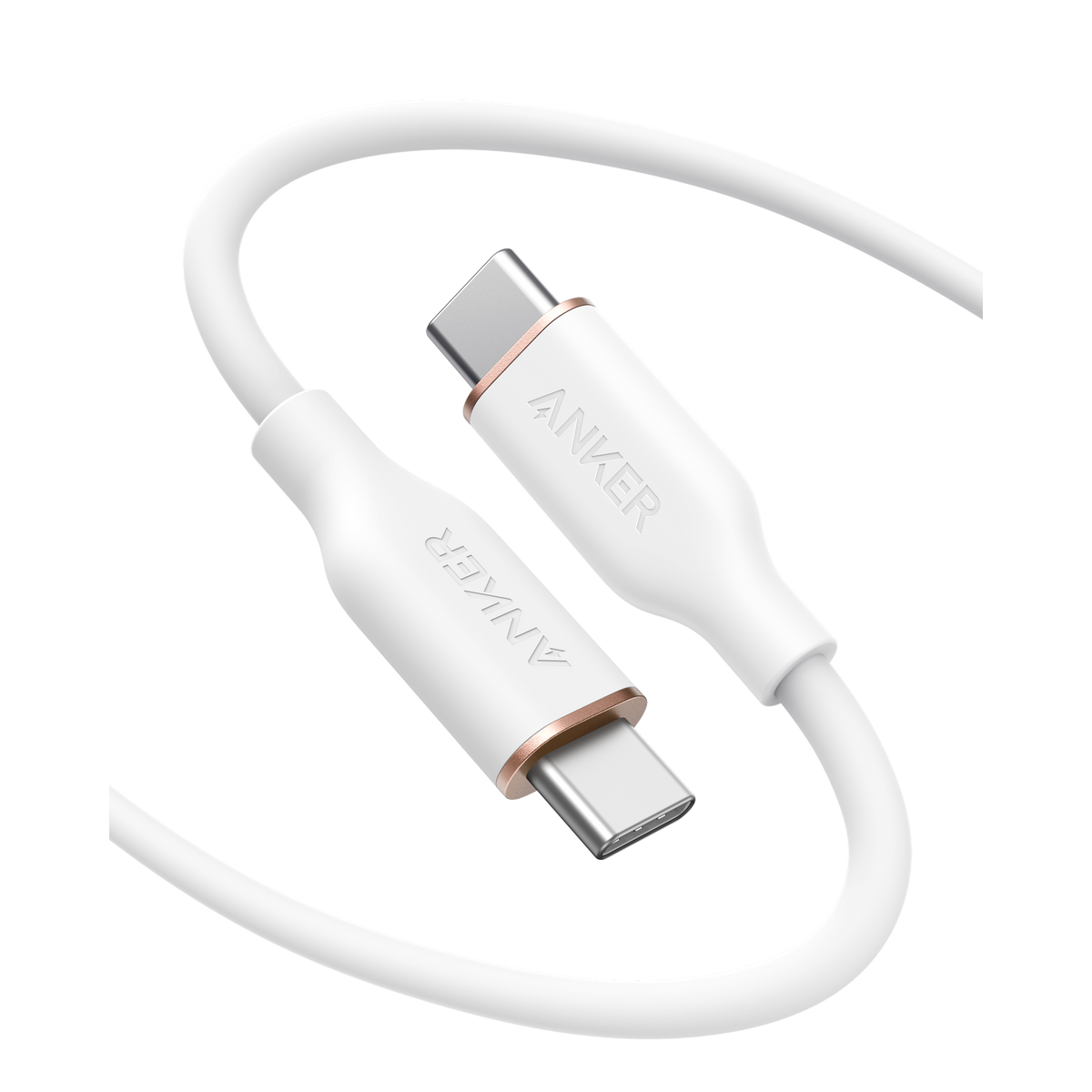 ANKERXI USB-C to USB-C Cable (240W, Silicone) 3ft / - Cloud White