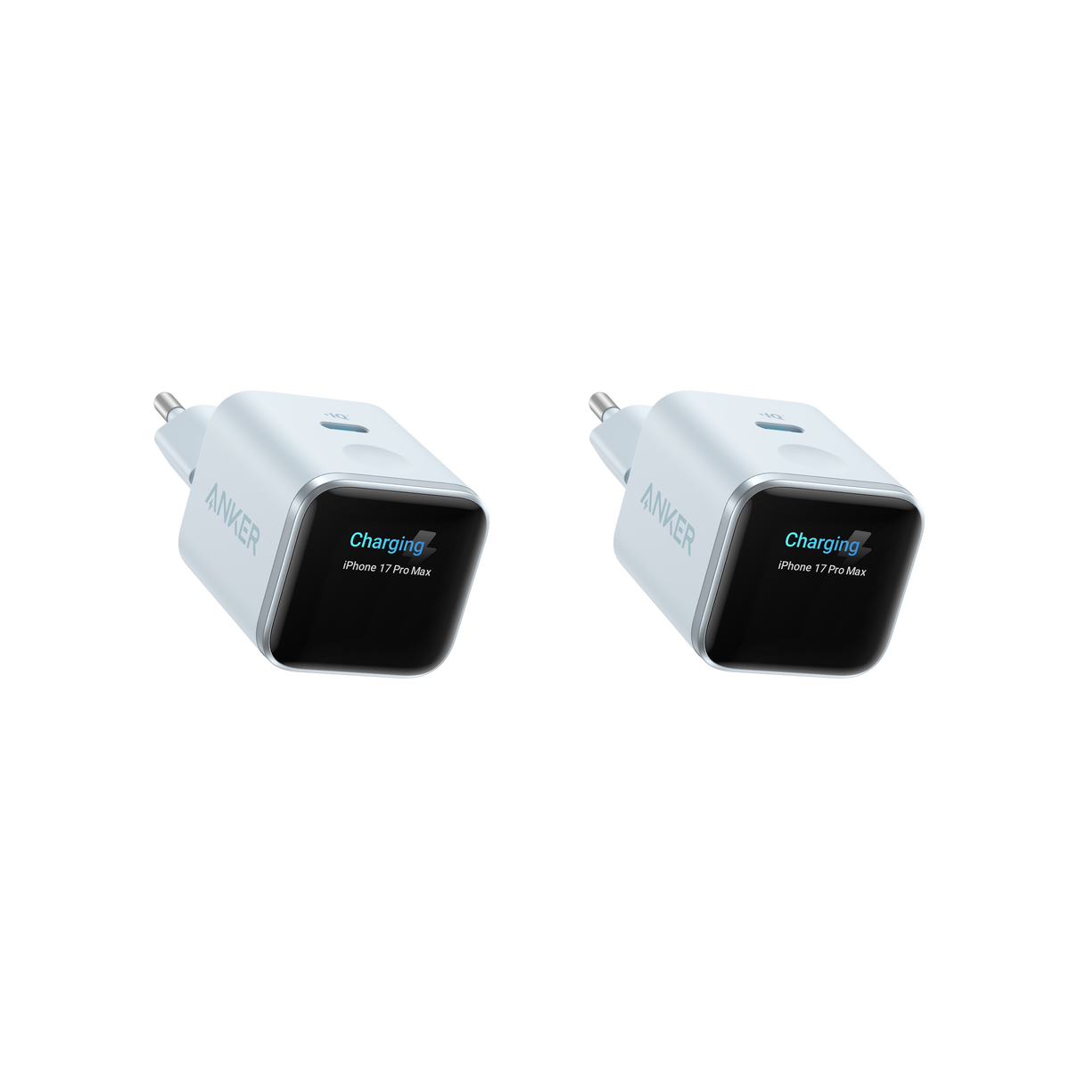 ANKERXI Nano 45W Smart Display-Charger (2-pack) Misty Blue | 2-Pack