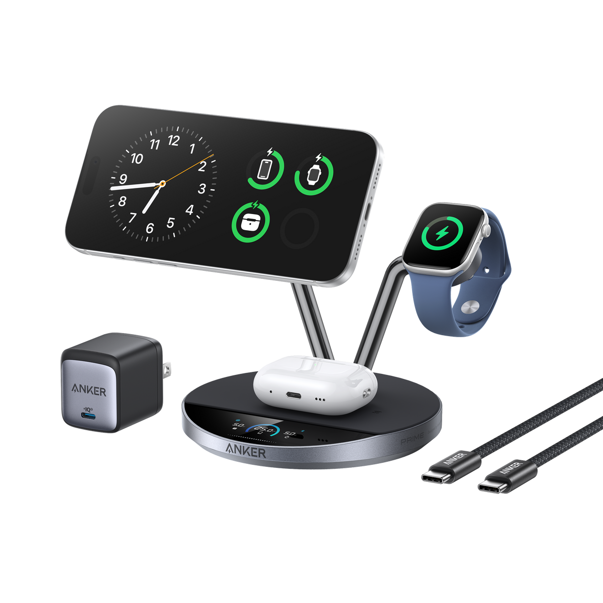 ANKERXI Prime wireless Charging Station (3-i-1, MagGo, AirCool, Docking Stand) - Default Title