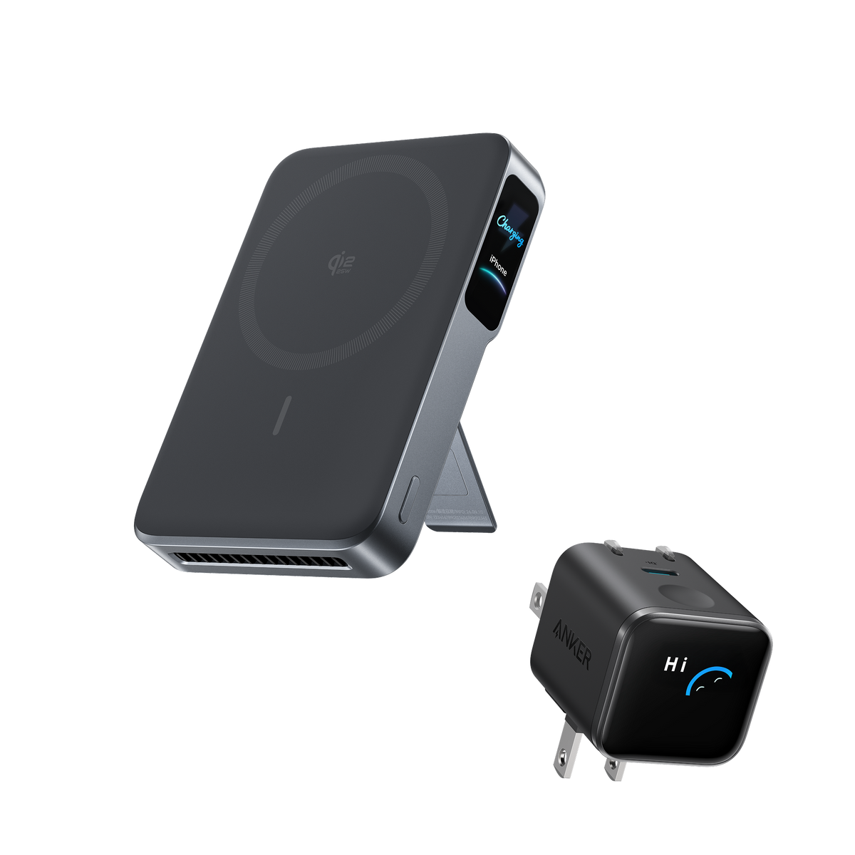 ANKERXI MagGo 2 Pro Power Bank and ANKERXI Nano 45W Smart Display Charger Phantom Gray - Default Title
