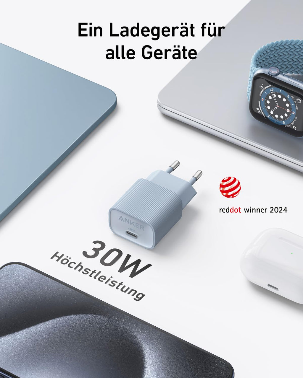 ANKERXI Nano USB-C Wall Charger (30W) white