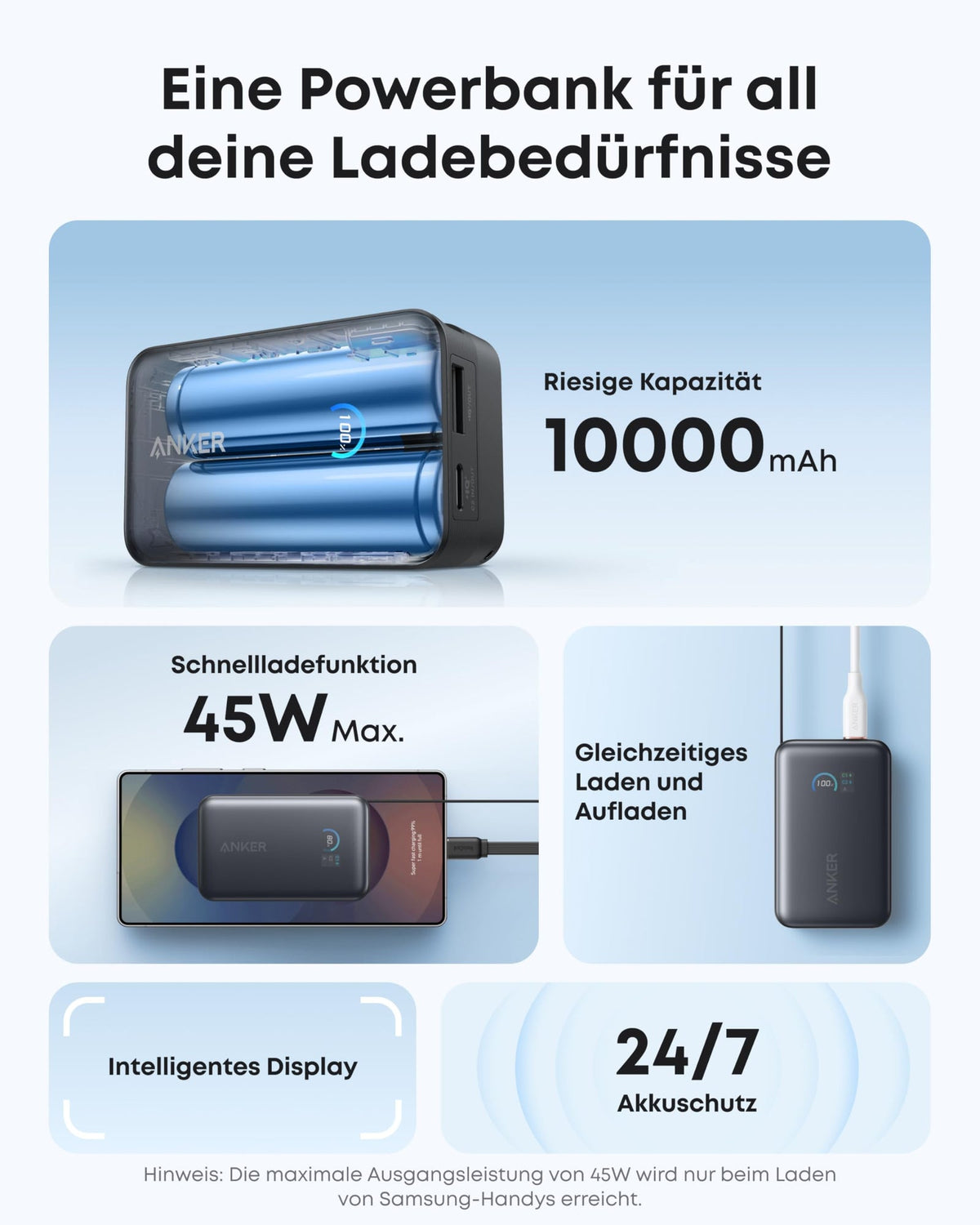 ANKERXI Charger (140W, 4-Port, PD 3.1) with USB-C cable + ANKERXI Nano Power Bank (10K, 45W, Built-in Retractable USB-C cable)
