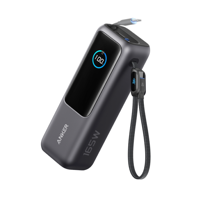 ANKERXI Laptop Power Bank (25K, 165W, built-in and utdragbara cables) Space Black