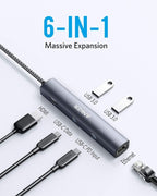 ANKERXI 543 USB-C Hub (6-in-1, Slim) Gray