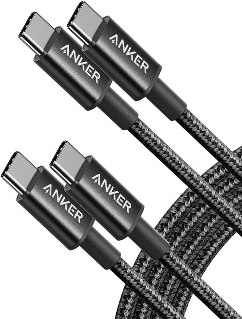 2 Pack New Nylon USB C to USB C Cable (3.3ft 60W) - Black