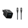 (black) ANKERXI Nano 45W Smart Display-Charger + (0,9m black) ANKERXI USB-C to USB-C-cable (240W, recycled-braided) - Default Title