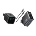 (black) ANKERXI Nano 45W Smart Display-Charger + (Dark Gray) ANKERXI LaptopCharger (140W, 4-portars, PD 3.1) with USB-C-cable - Default Title