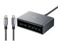 ANKERXI Prime Charger (200W, 6 Ports, GaN) + ANKERXI Prime USB-C on USB-C cable (240W, Upcycled-Braided Design) black - Default Title