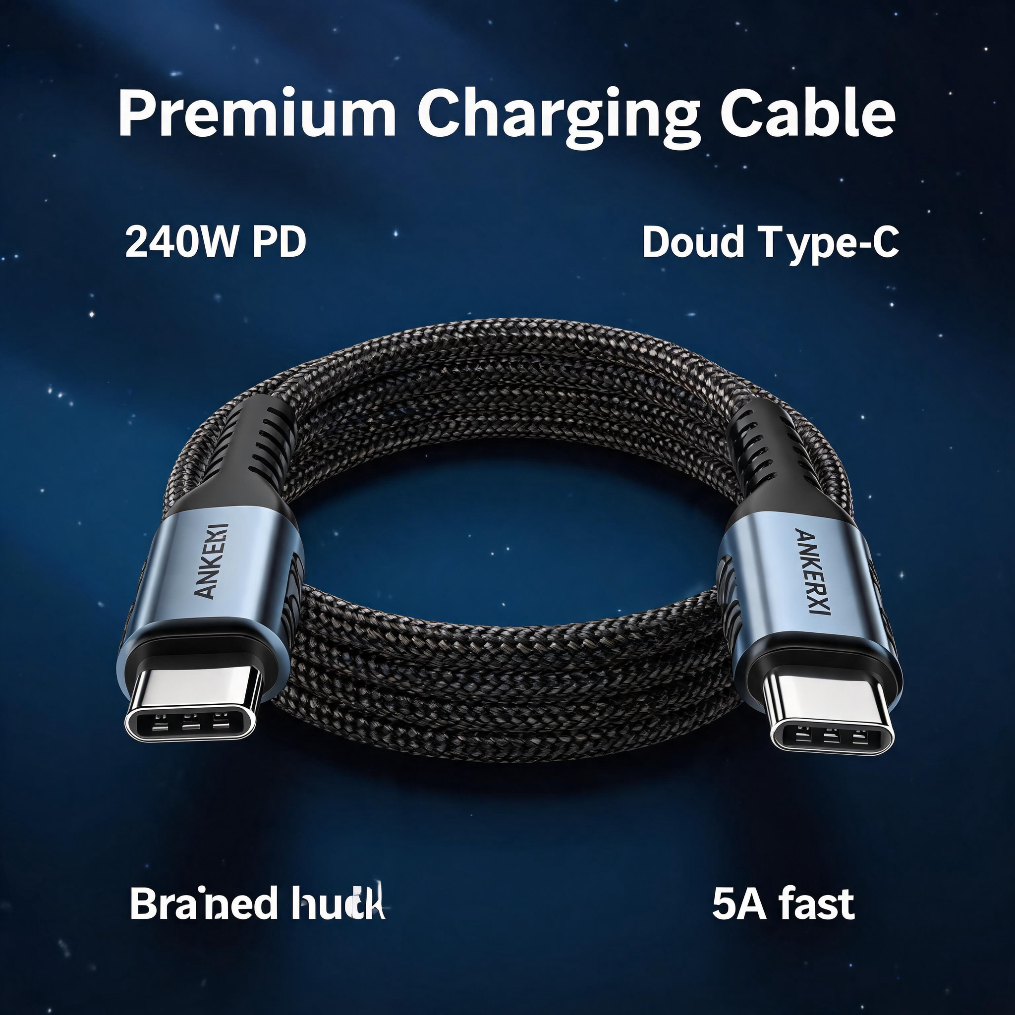 240W Braided USB-C to USB-C Cable