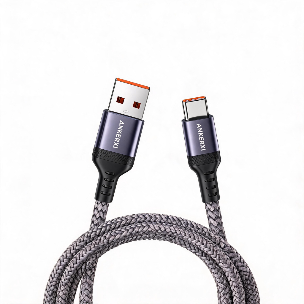 Long Braided USB-A to USB-C Cable