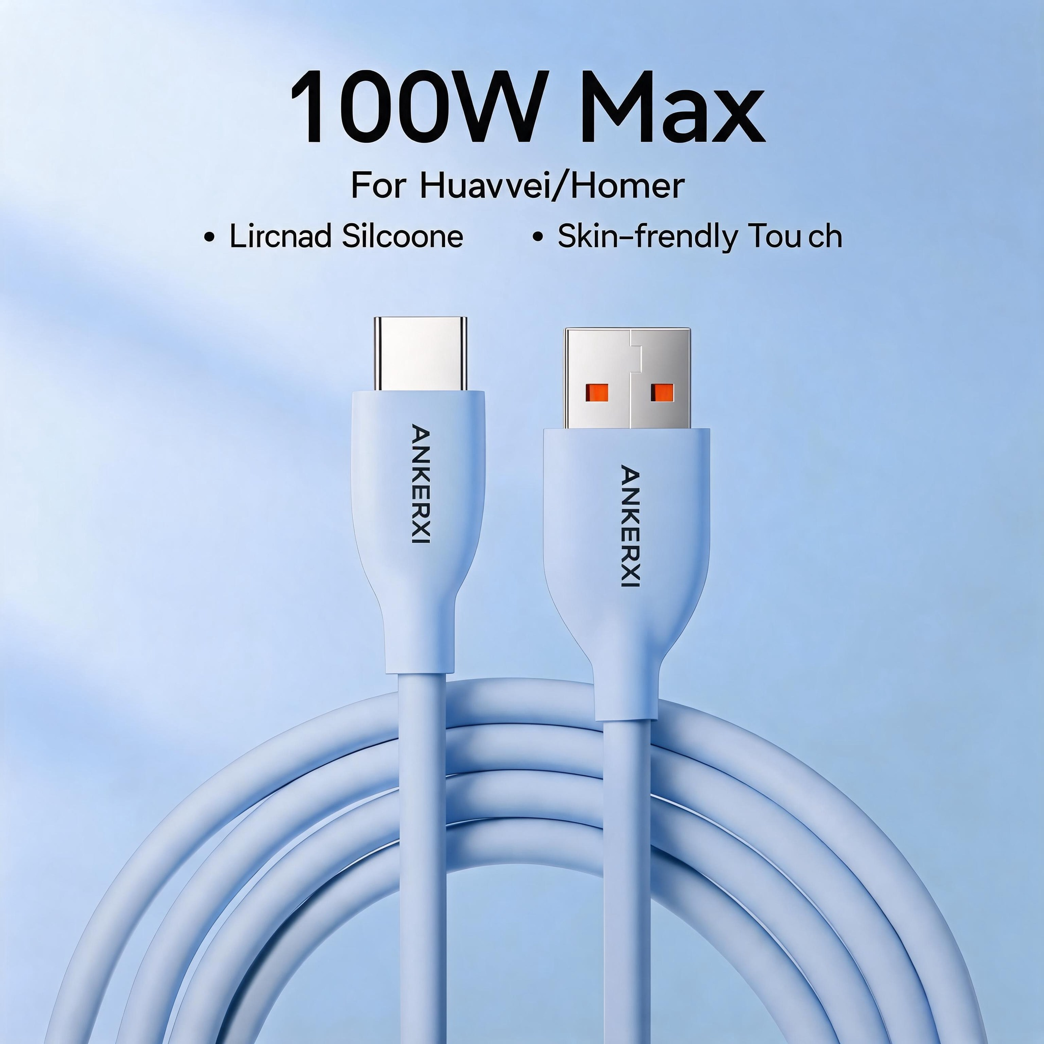100W Liquid Silicone USB-C Cable
