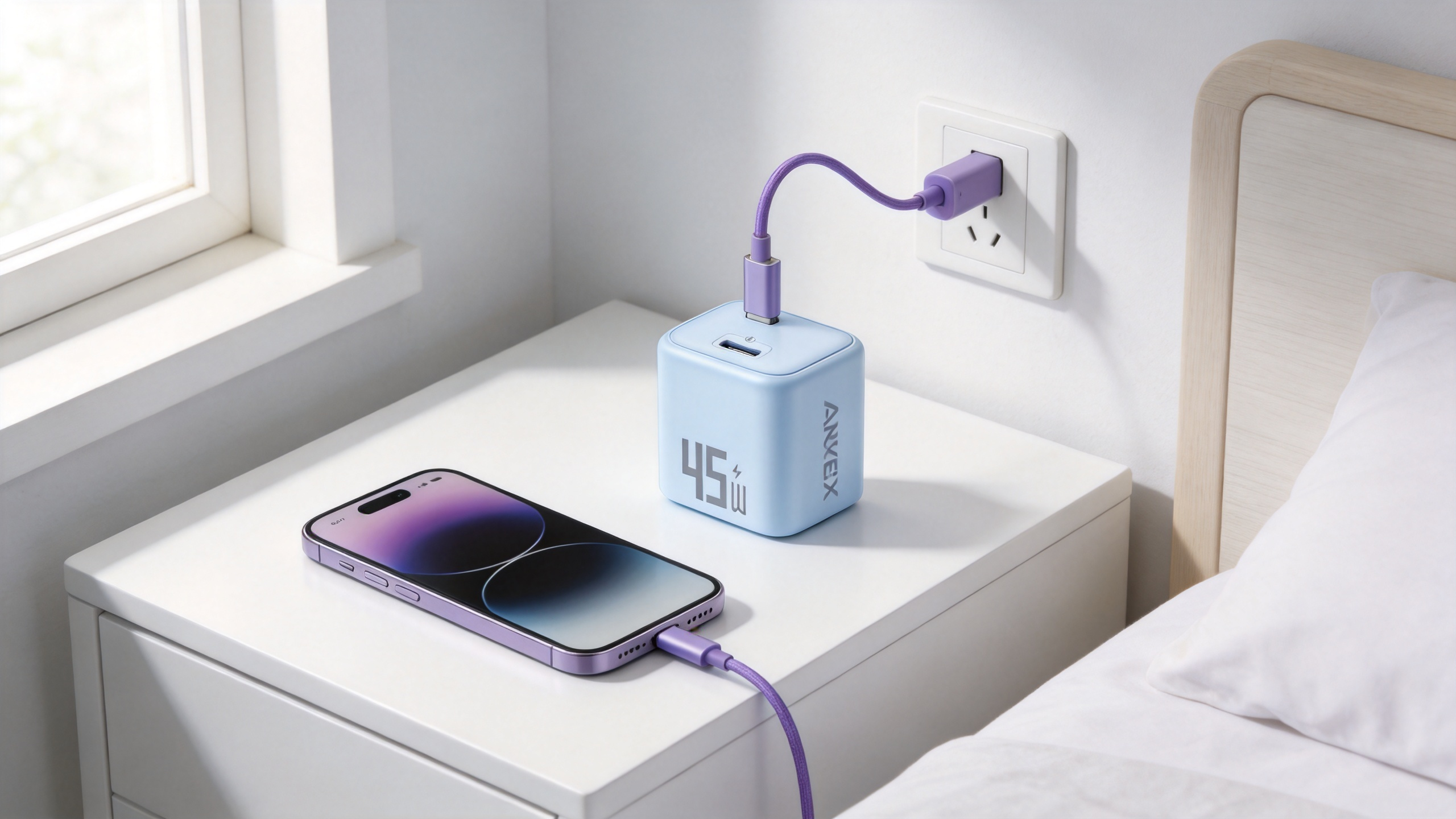 45W Foldable USB-C GaN Charger with Smart Display