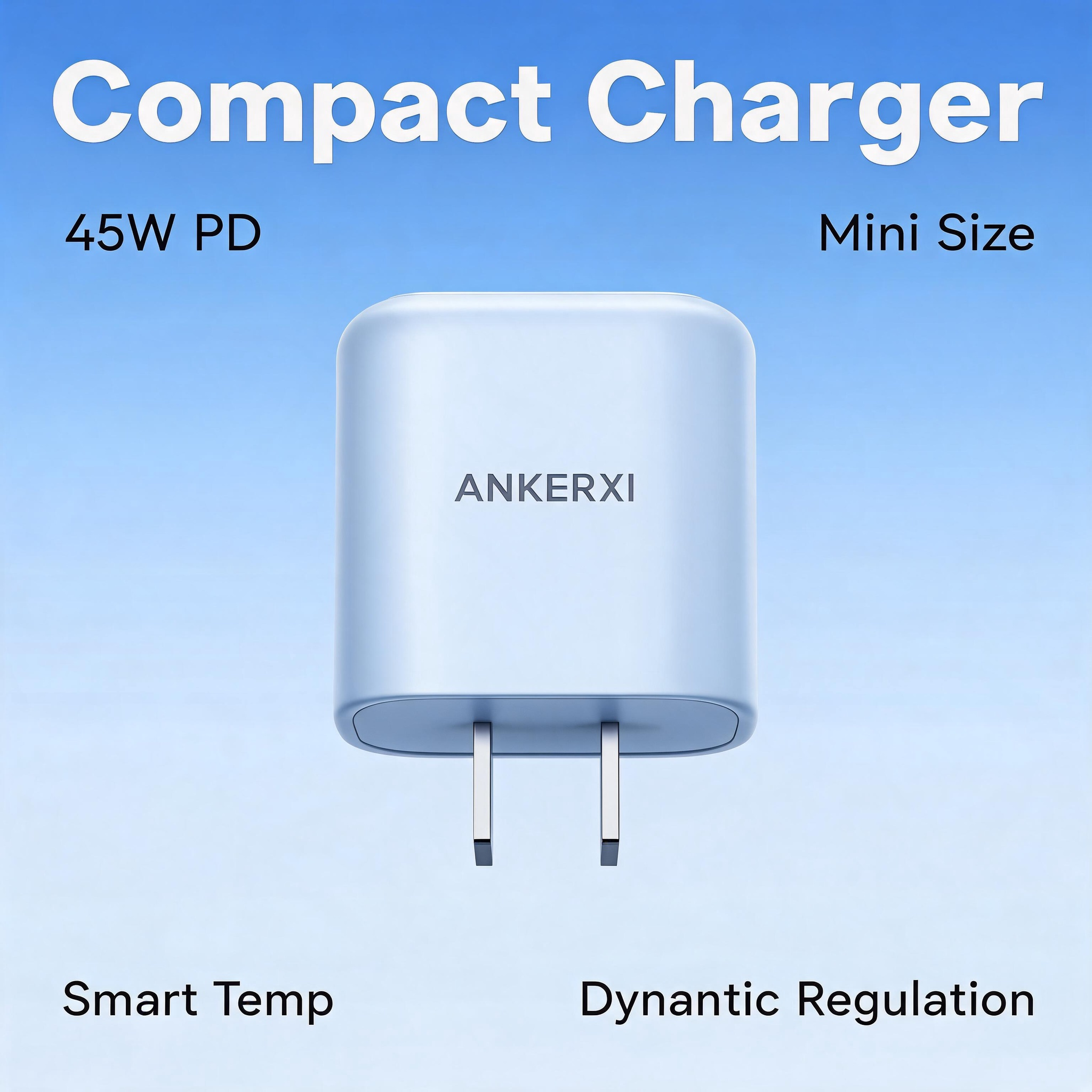 45W Foldable USB-C GaN Charger with Smart Display