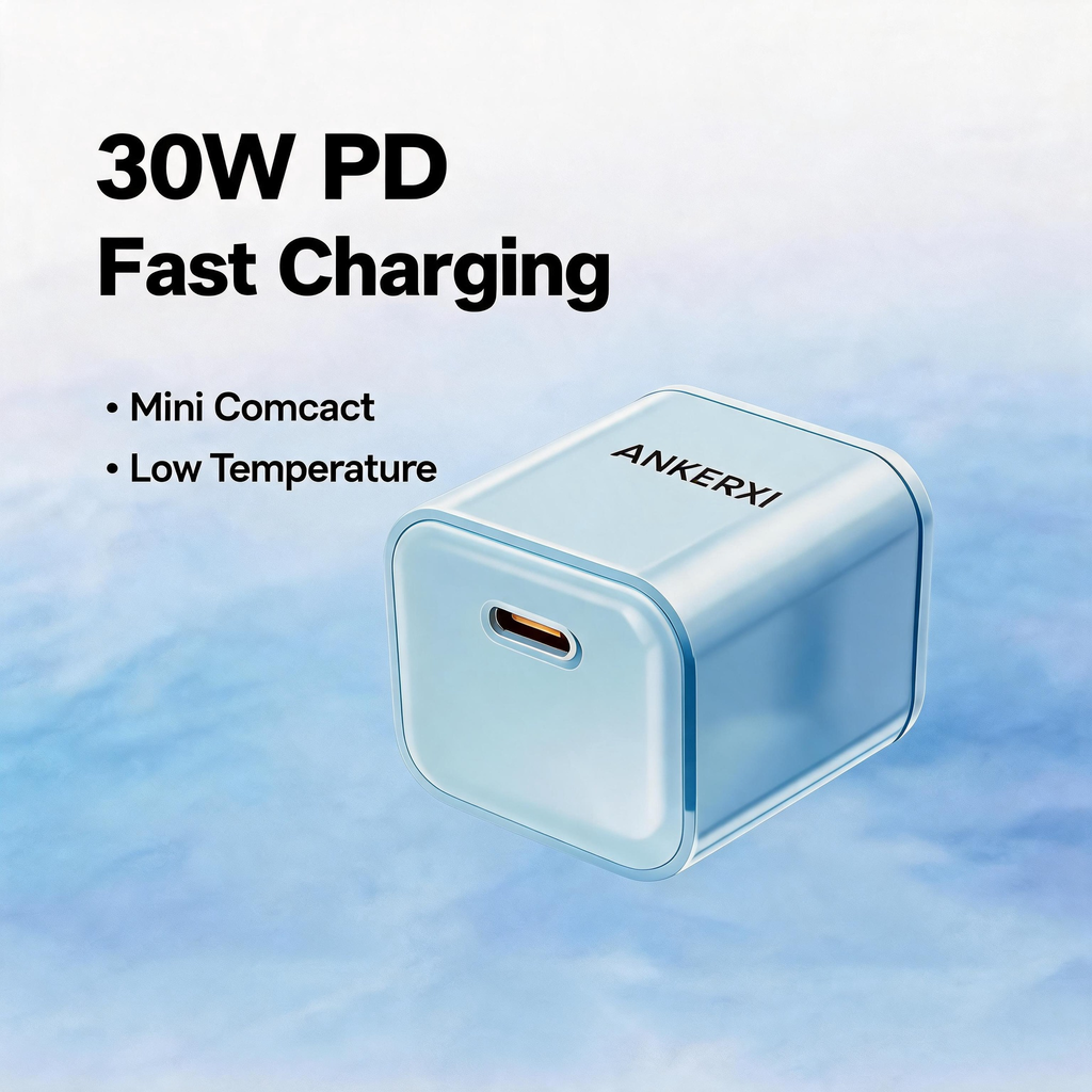30W Transparent USB-C GaN Charger