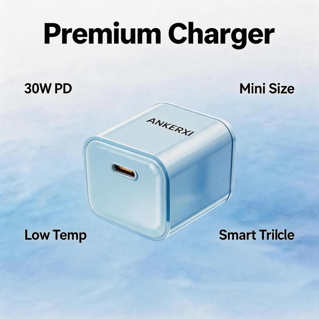 30W Transparent USB-C GaN Charger
