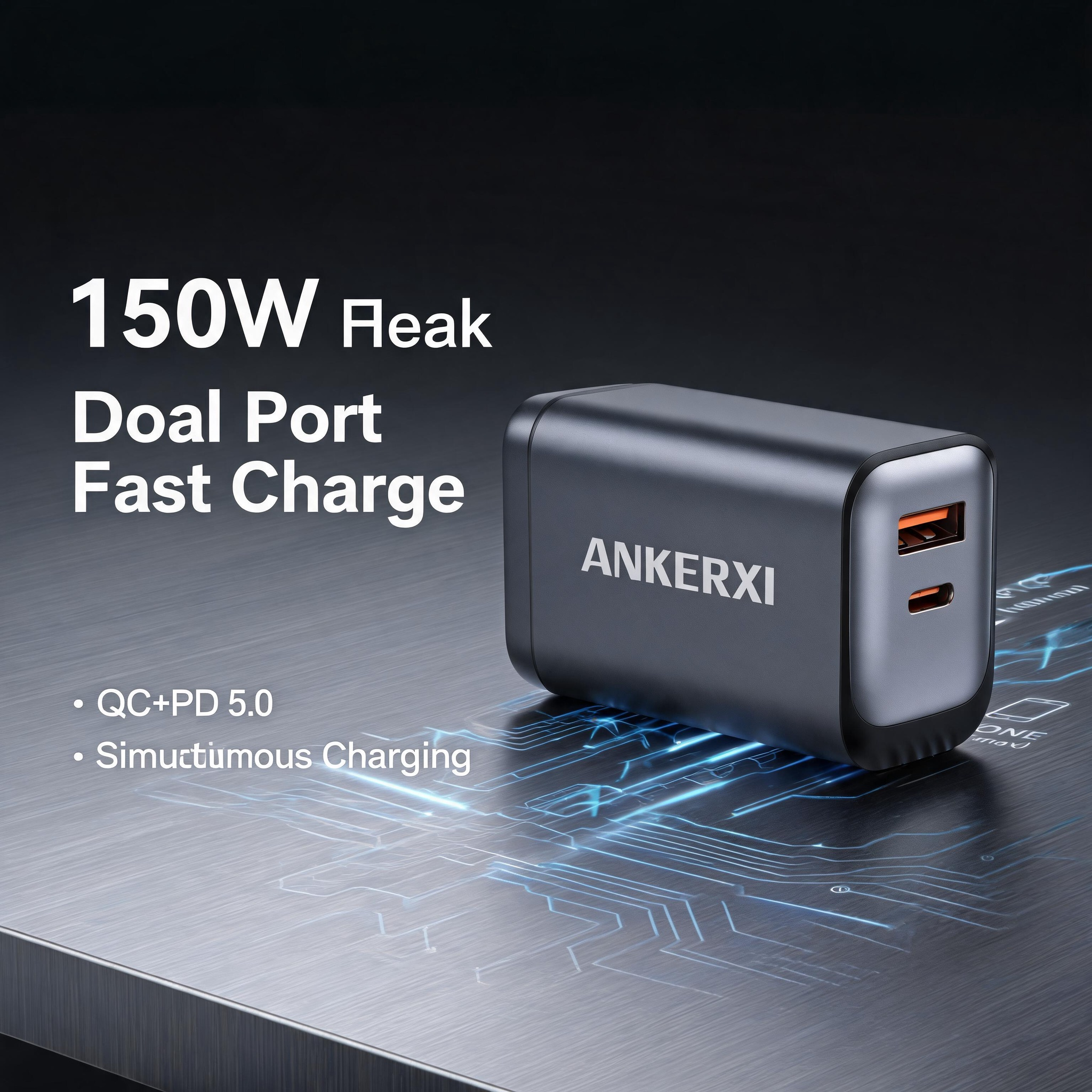 150W Travel Multi-Port USB-C Charger
