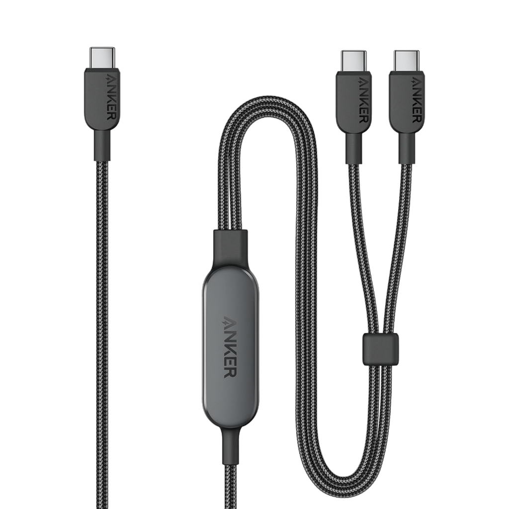 ANKERXI 2-i-1 USB-C to USB-C-cable (1,2 m, 140 W, braided) - Default Title