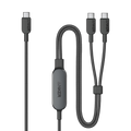 ANKERXI 2-i-1 USB-C to USB-C-cable (1,2 m, 140 W, braided) - Default Title